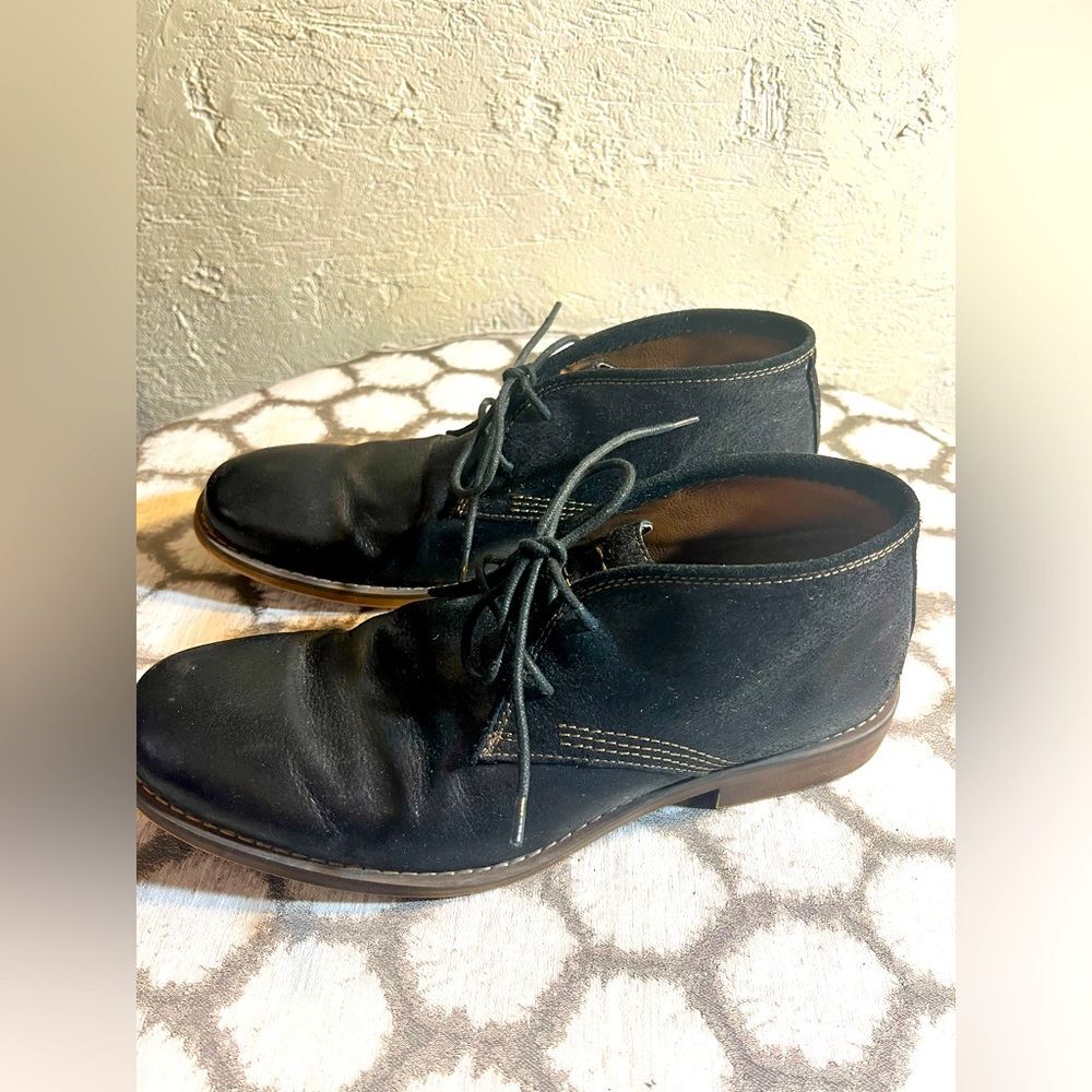 Calvin Klein Jeans Men's Black Leather boots, lace tie, sz 13, amazing condition